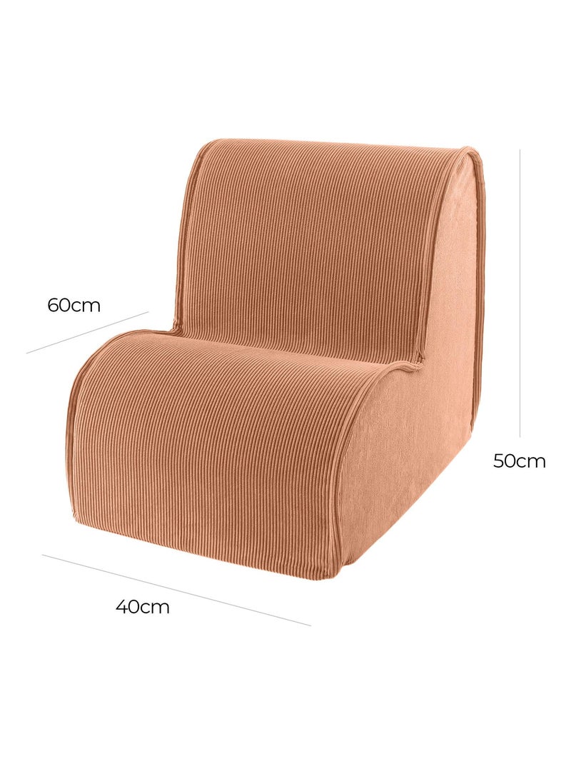 Pouf Chambre Enfant - Fauteuil Poire Confortable Orange - Kiabi