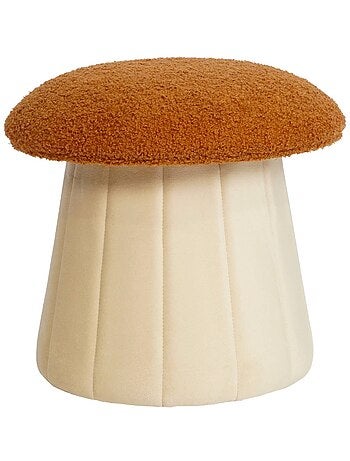 Pouf champignon enfant avec rangement teddy et velours Shroumy