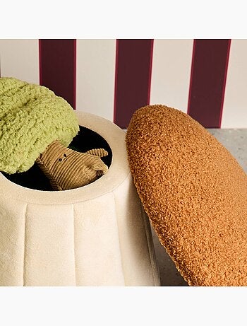 Pouf champignon enfant avec rangement teddy et velours Shroumy