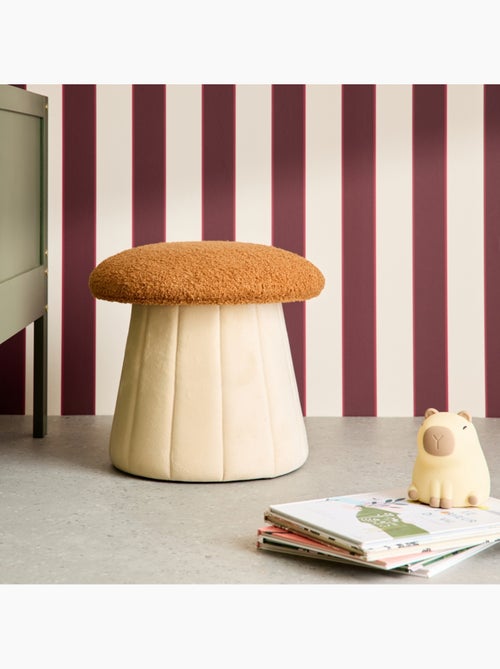 Pouf champignon enfant avec rangement teddy et velours Shroumy - Kiabi