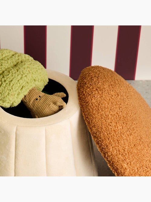 Pouf champignon enfant avec rangement teddy et velours Shroumy - Kiabi