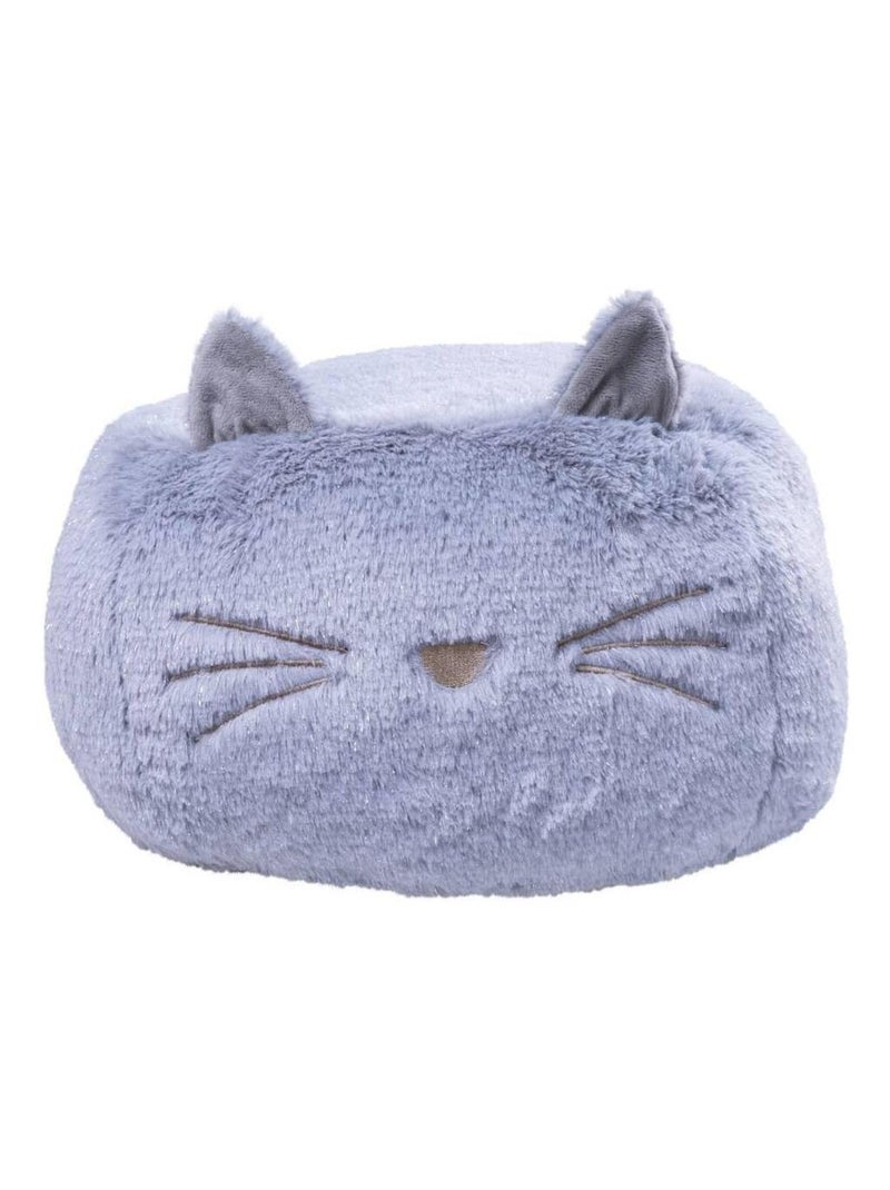 Pouf chat en peluche - Enfant - Made in France Gris - Kiabi