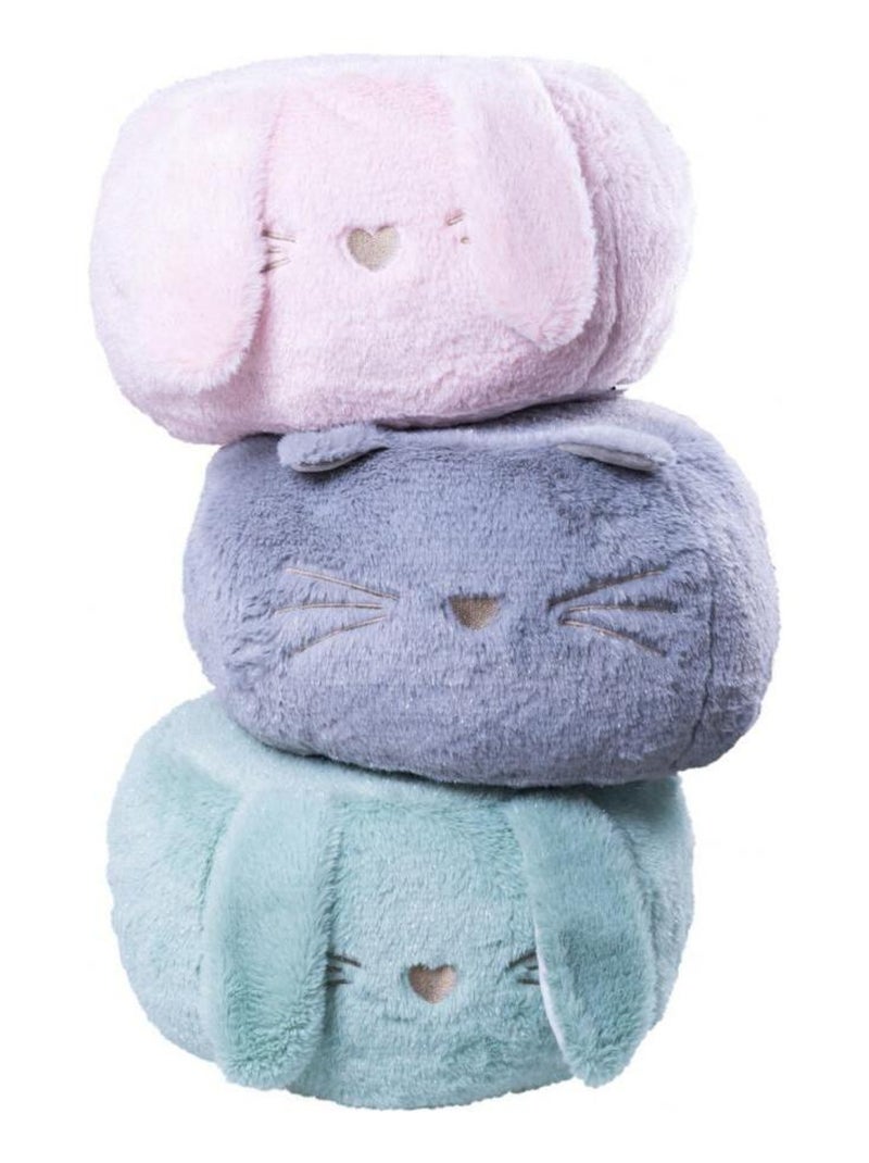 Pouf chat en peluche - Enfant - Made in France Gris - Kiabi