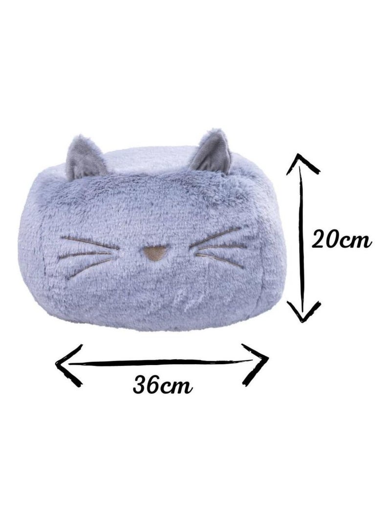 Pouf chat en peluche - Enfant - Made in France Gris - Kiabi