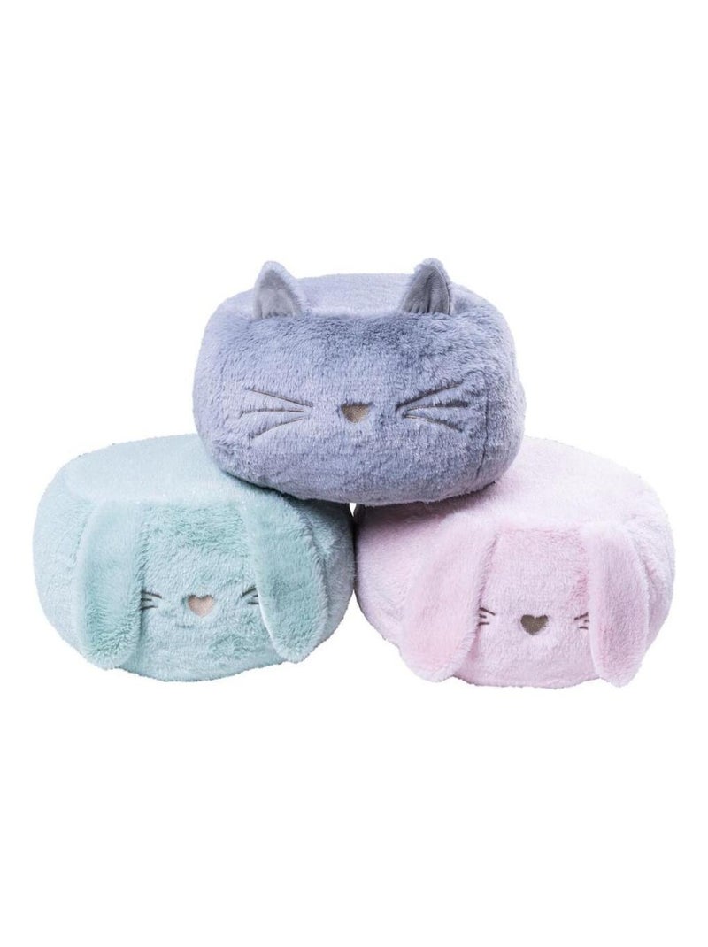 Pouf chat en peluche - Enfant - Made in France Gris - Kiabi