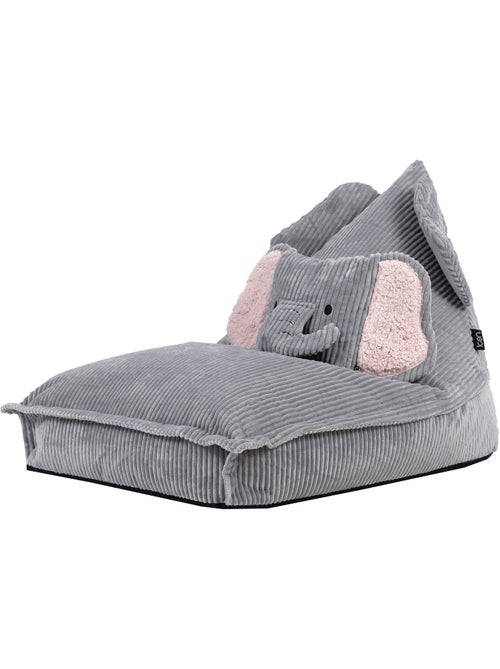 Pouf chauffeuse animal avec coussin assorti pour enfant en velours côtelé - icon - Kiabi
