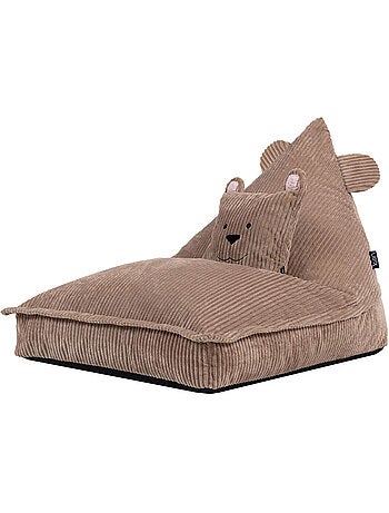 Pouf chauffeuse animal avec coussin assorti pour enfant en velours côtelé - icon