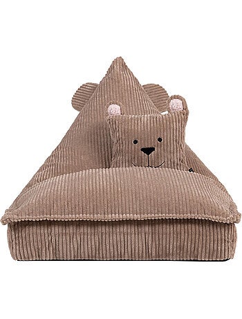 Pouf chauffeuse animal avec coussin assorti pour enfant en velours côtelé - icon
