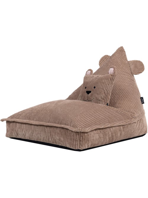 Pouf chauffeuse animal avec coussin assorti pour enfant en velours côtelé - icon - Kiabi