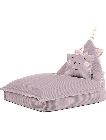 Pouf chauffeuse animal avec coussin assorti pour enfant en velours côtelé - icon