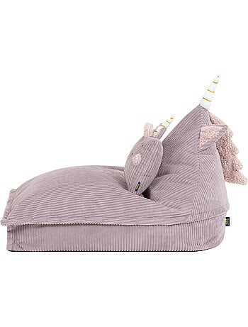 Pouf chauffeuse animal avec coussin assorti pour enfant en velours côtelé - icon