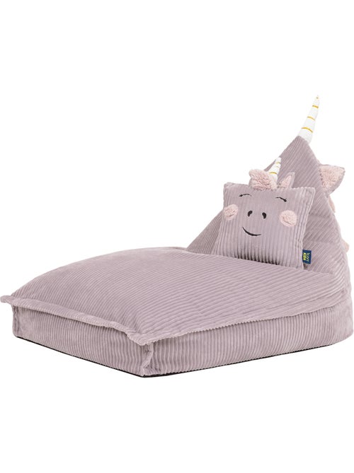 Pouf chauffeuse animal avec coussin assorti pour enfant en velours côtelé - icon - Kiabi