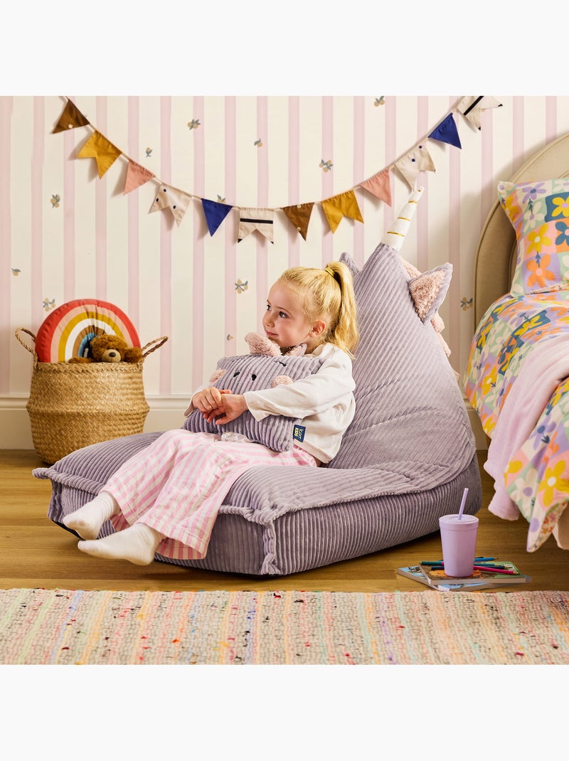 Pouf chauffeuse animal avec coussin assorti pour enfant en velours côtelé - icon Mauve lilas - Kiabi