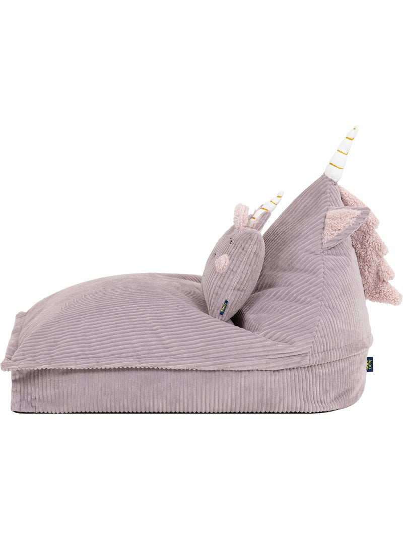 Pouf chauffeuse animal avec coussin assorti pour enfant en velours côtelé - icon Mauve lilas - Kiabi