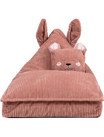 Pouf chauffeuse animal avec coussin assorti pour enfant en velours côtelé - icon