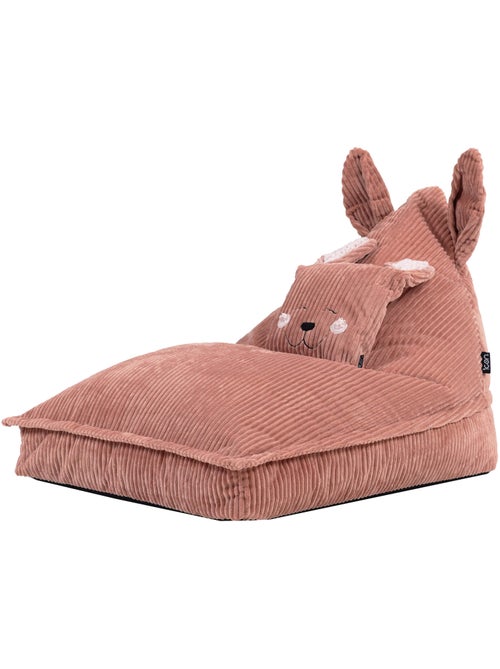 Pouf chauffeuse animal avec coussin assorti pour enfant en velours côtelé - icon - Kiabi