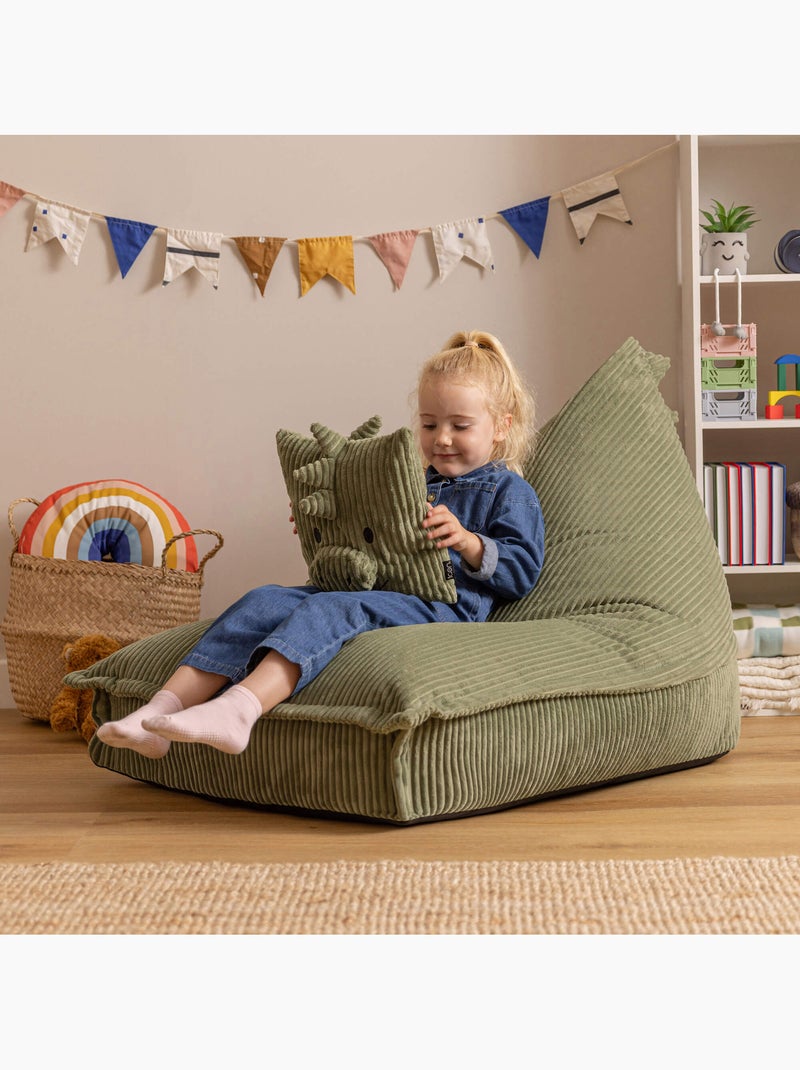 Pouf chauffeuse animal avec coussin assorti pour enfant en velours côtelé - icon Vert - Kiabi