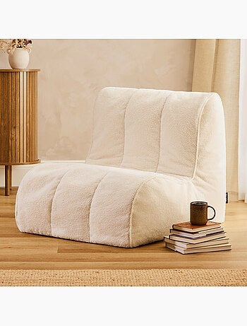 Pouf chauffeuse fauteuil de sol relax swoop en bouclette - icon