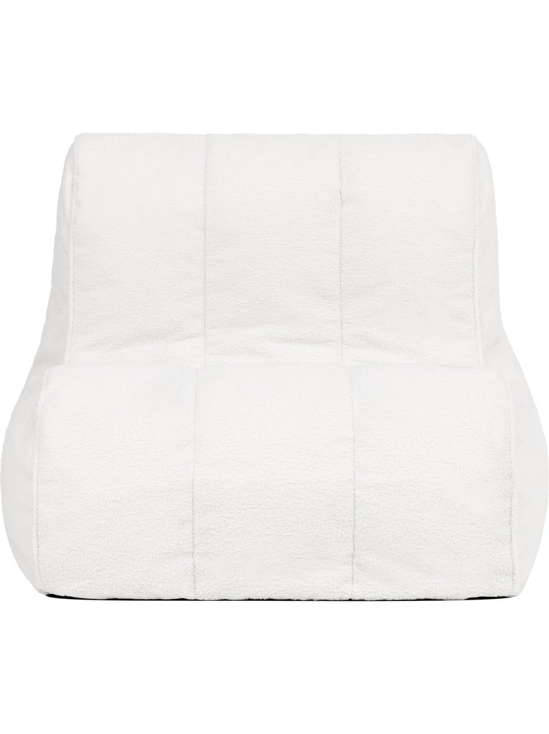 Pouf chauffeuse fauteuil de sol relax swoop en bouclette - icon Ivoire - Kiabi