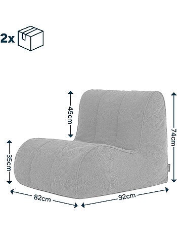 Pouf chauffeuse fauteuil de sol relax swoop en bouclette - icon