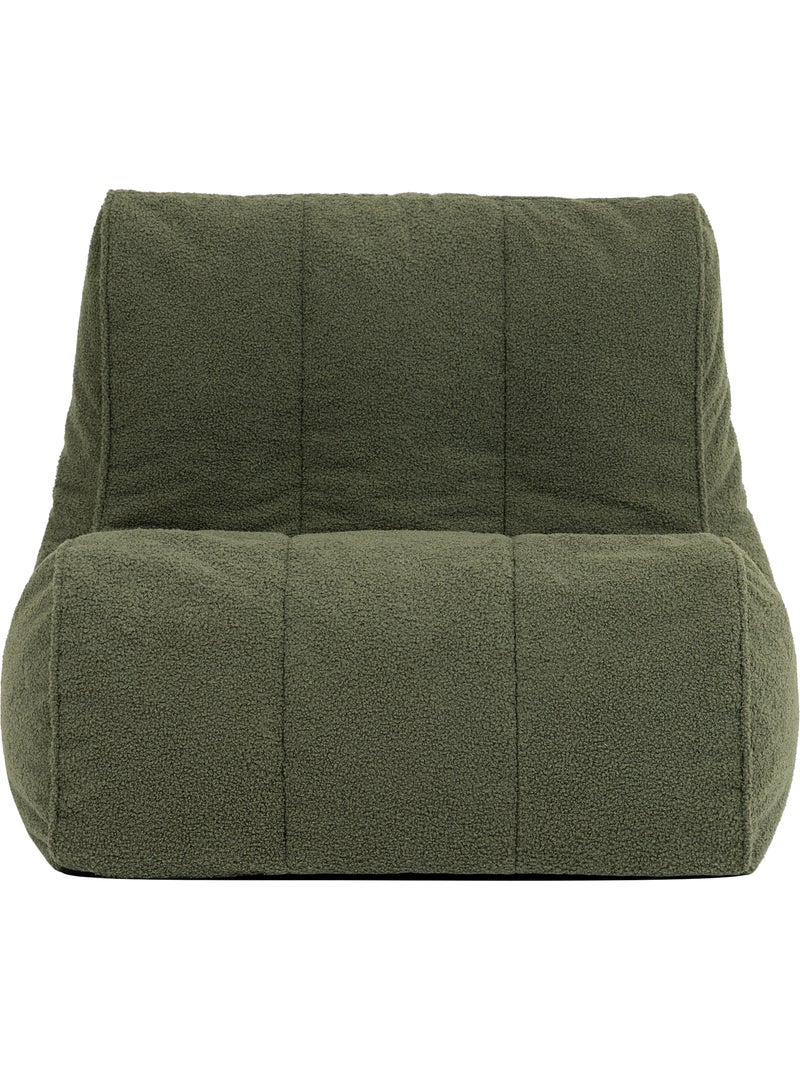 Pouf chauffeuse fauteuil de sol relax swoop en bouclette - icon Vert olive - Kiabi