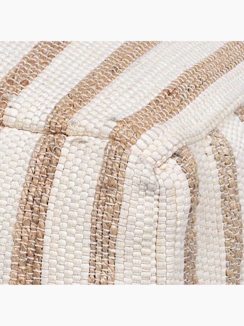 Pouf CHINDI rayé écru jute - Kiabi