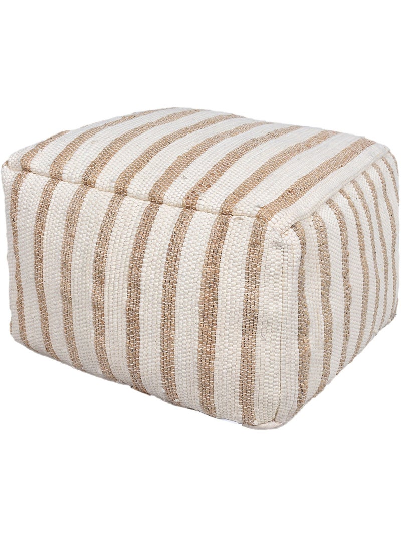 Pouf CHINDI rayé écru jute Beige - Kiabi