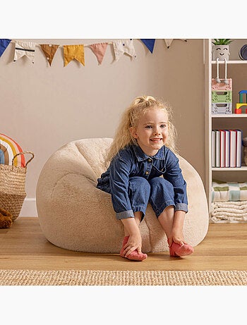 Pouf classique enfant imitation fourure - icon