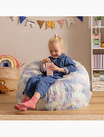 Pouf classique enfant imitation fourure - icon