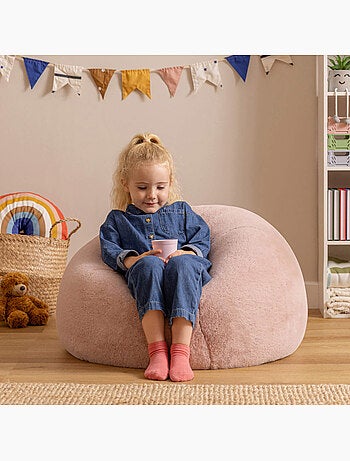 Pouf classique enfant imitation fourure - icon