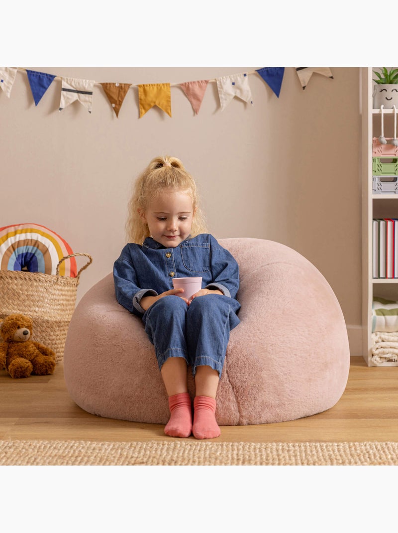 Pouf classique enfant imitation fourure - icon Rose clair - Kiabi