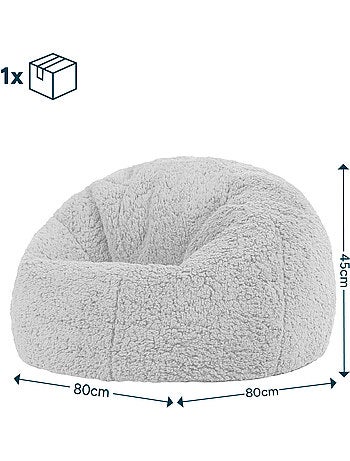 Pouf classique large enfant en polaire peluche douce - icon