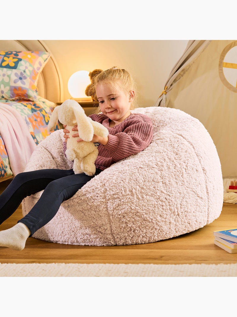 Pouf classique large enfant en polaire peluche douce - icon Rose clair - Kiabi