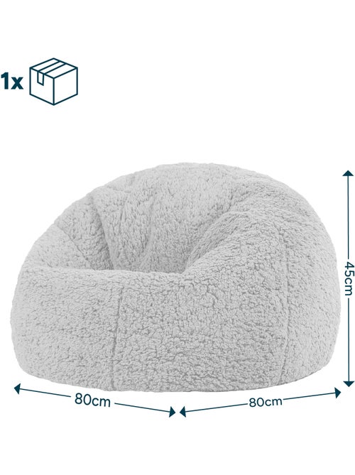 Pouf classique large enfant en polaire peluche douce - icon - Kiabi