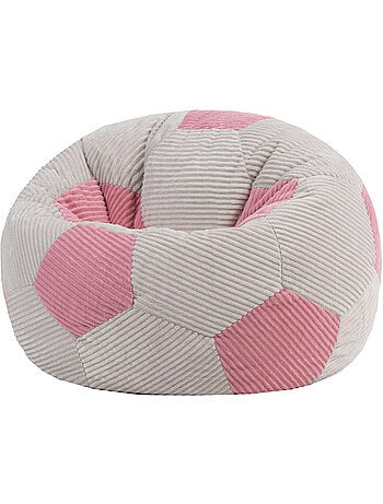 Pouf classique large enfant en velours côtelé imprimé football - icon