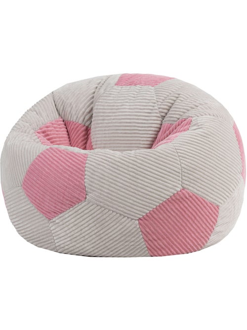 Pouf classique large enfant en velours côtelé imprimé football - icon - Kiabi