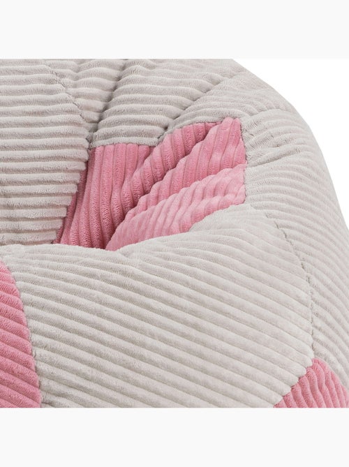 Pouf classique large enfant en velours côtelé imprimé football - icon - Kiabi