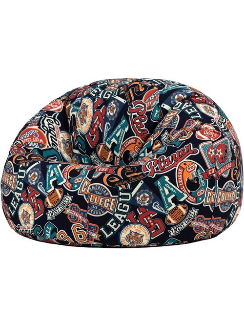 Pouf classique large enfant intérieur et extérieur à imprimé ludique - icon - Kiabi