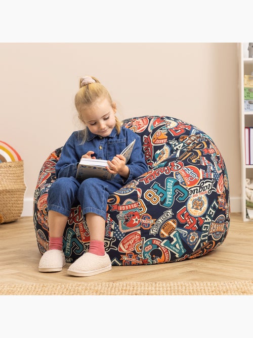 Pouf classique large enfant intérieur et extérieur à imprimé ludique - icon - Kiabi