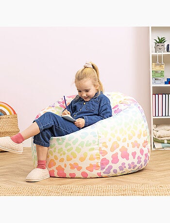 Pouf classique large enfant intérieur et extérieur à imprimé ludique - icon