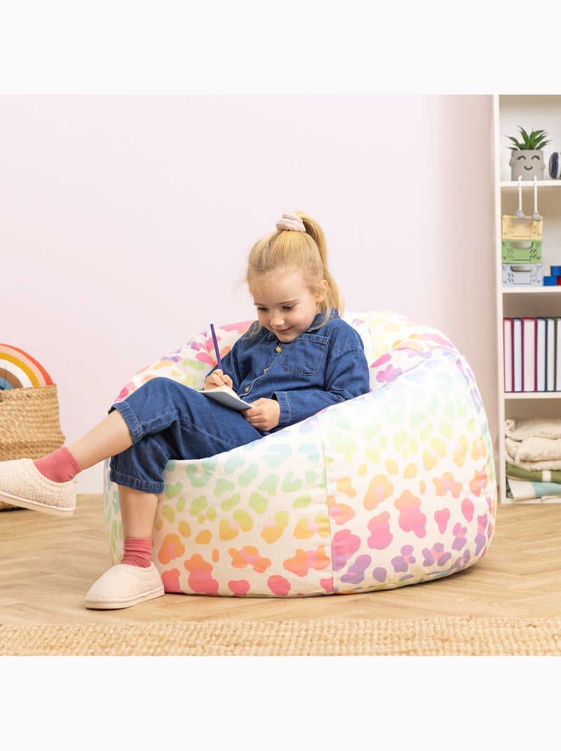 Pouf classique large enfant intérieur et extérieur à imprimé ludique - icon Violet/Rose - Kiabi