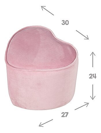 Pouf coeur en velours doux pour enfant - ROBA 'lil sofa'