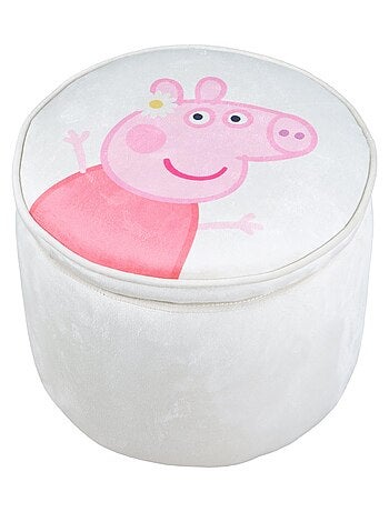 Pouf coffre bébé rond en velours 'Roba Peppa Pig'