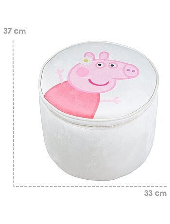 Pouf coffre bébé rond en velours 'Roba Peppa Pig'