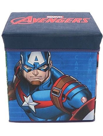 Pouf coffre de rangement à jouets avengers chambre enfant marvel titan héro boîte box bac