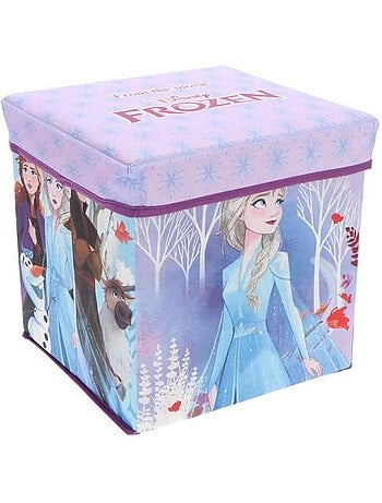 Pouf coffre de rangement à jouets la reine des neiges chambre enfant banc malle box