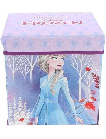 Pouf coffre de rangement à jouets la reine des neiges chambre enfant banc malle box