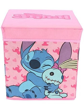 Pouf coffre de rangement à jouets lilo & stitch chambre fille enfant disney banc et malle box