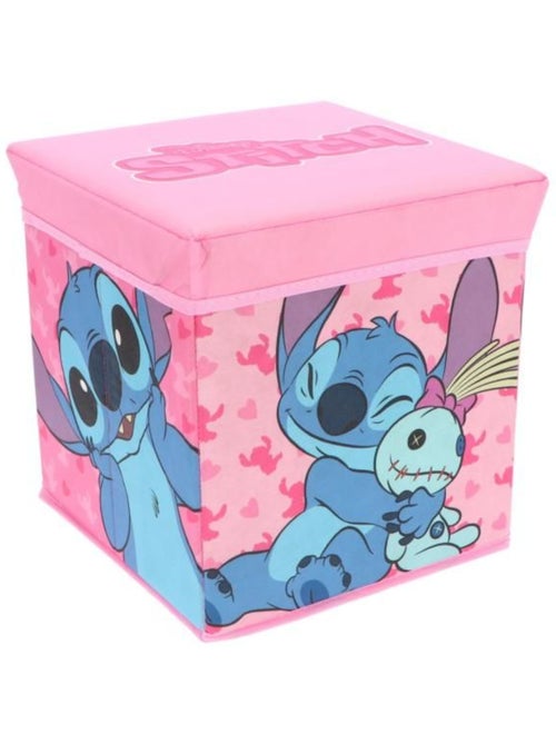 Pouf coffre de rangement à jouets lilo & stitch chambre fille enfant disney banc et malle box - Kiabi