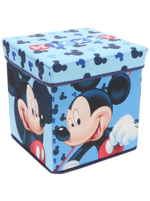 Pouf coffre de rangement à jouets mickey mouse chambre enfant garçon banc malle minnie disney - Kiabi